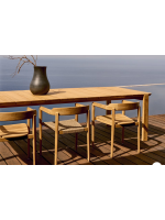 LICRA Table en bois de teck massif 220x102 ou 280x112 pour extérieur ou intérieur