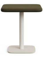 DAIRLA table with 70x70 concrete top and white painted metal base for bars ice cream parlors restaurants