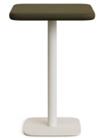 IORO 96cm high table with 70x70 concrete top and white painted metal base for bars ice cream parlors restaurants