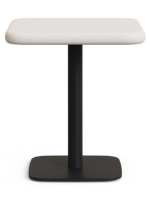 APROBE table avec plateau en béton blanc 70x70 et piètement en métal peint en noir pour bars glaciers restaurants