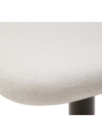 APROBE tavolo con piano 70x70 in cemento bianco e base in metallo verniciato nero per bar gelaterie ristoranti