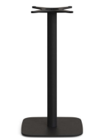 CHEVY Table 96 cm de hauteur avec plateau en béton blanc 70x70 et piètement en métal peint noir pour bars glaciers restaurants