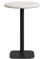 RUDO 96cm high table with Ø 70 white concrete top and black painted metal base for bars ice cream parlors restaurants