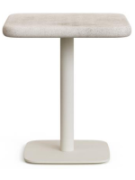 FUMAL table with 70x70 white concrete top and white painted metal base for bars ice cream parlors restaurants