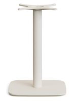FUMAL table with 70x70 white concrete top and white painted metal base for bars ice cream parlors restaurants