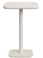 GOLP 96cm high table with 70x70 white concrete top and white painted metal base for bars ice cream parlors restaurants