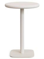 MALCOR 96cm high table with Ø 70 white concrete top and white painted metal base for bars ice cream parlors restaurants
