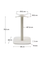 FUMAL table with 70x70 white concrete top and white painted metal base for bars ice cream parlors restaurants