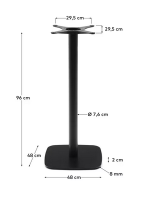 RUDO 96cm high table with Ø 70 white concrete top and black painted metal base for bars ice cream parlors restaurants