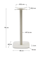 ORSON tavolo alto 96 cm con piano Ø 70 in cemento e base in metallo verniciato bianco per bar gelaterie ristoranti