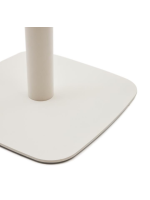 IORO tavolo alto 96 cm con piano 70x70 in cemento e base in metallo verniciato bianco per bar gelaterie ristoranti