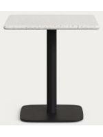 ACCET tavolo piano 70x70 in cemento terrazzo veneziano e base in metallo nero per bar gelaterie ristoranti