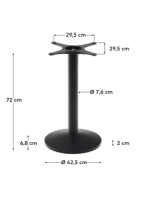 JILL 70x70 table top in Venetian terrazzo concrete and black metal base for bars ice cream shops restaurants
