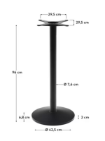 MARTY 99cm Stehtisch mit platte 70x70 venezianischem Terrazzobeton und schwarzer Metallsockel für Bars Eisdielen Restaurants