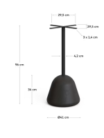 BANDEN tavolo alto 99 cm piano Ø 70 in legno di acacia finitura noce e base in metallo e cemento nero per bar ristoranti