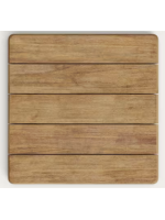 NICE Mesa con sobre 70x70 en madera de acacia natural y base de metal y cemento Terraza veneciana para bares restaurantes