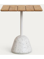 NICE table 70x70 top in natural acacia wood and metal and cement base Venetian terrace for bars ice cream shops restaurants