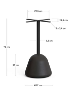 GRANT table Ø 70 top in concrete Venetian terrace and metal and black concrete base for bars