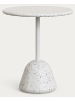 AGAN table Ø 70 top in concrete Venetian terrace and metal and concrete base for bars