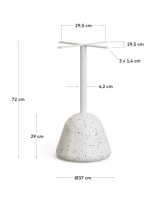AGAN table Ø 70 top in concrete Venetian terrace and metal and concrete base for bars