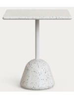 NOSTER table 70x70 top in concrete Venetian terrace and metal and concrete base for bars