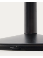 BALADU tavolo piano diam 70 cm in melaminico finitura naturale e base in metallo verniciato nero per bar ristoranti
