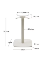 ABESCO tavolo con piano diam 70 cm in hpl bianco e base in metallo verniciato bianco per bar gelaterie ristoranti