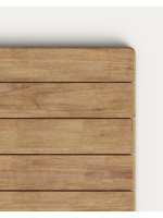 COSTNER tavolo piano 80x80 in legno massello naturale e base in metallo nero per bar gelaterie ristoranti