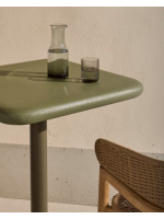 EDISCO table 96 cm high with 70x70 green concrete top and green painted metal base for bars ice cream parlors restaurants