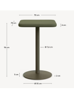 EDISCO table 96 cm high with 70x70 green concrete top and green painted metal base for bars ice cream parlors restaurants