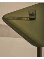 ADVANCE tavolo con piano 70x70 in cemento verde e base in metallo verniciato verde per bar gelaterie ristoranti