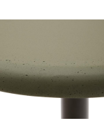 LEGAG table 96 cm high with Ø70 green concrete top and green painted metal base for bars ice cream parlors restaurants