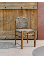 ADELIA chair in solid teak wood and rope for outdoor use