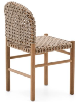 ADELIA chaise en bois de teck massif et corde pour l'extérieur