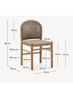 ADELIA chaise en bois de teck massif et corde pour l'extérieur