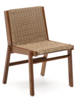 LUGANO chaise en bois d'acacia massif et corde pour jardin extérieur ou terrasse