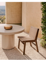 LUGANO chair in solid acacia wood and rope for outdoor garden or terrace