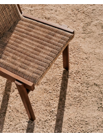LUGANO chaise en bois d'acacia massif et corde pour jardin extérieur ou terrasse
