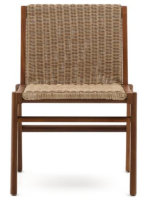 LUGANO chair in solid acacia wood and rope for outdoor garden or terrace