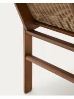 LUGANO chair in solid acacia wood and rope for outdoor garden or terrace