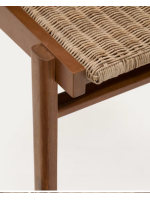 LUGANO Silla en madera maciza de acacia natural y cuerda para jardín exterior o terraza