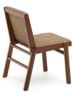 LUGANO chaise en bois d'acacia massif et corde pour jardin extérieur ou terrasse