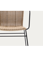 MESSY Ratán natural y estructura metálica silla con brazos