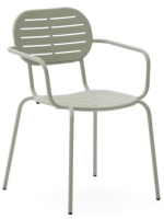 JULIE chaise avec accoudoirs en acier galvanisé choix de couleur pour jardin ou terrasse