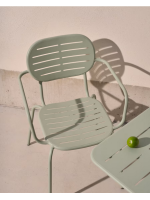 JULIE Silla con brazos en acero galvanizado color a elegir para jardín o terraza