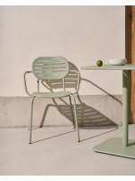 JULIE chair with armrests in galvanized steel choice of color for garden or terrace