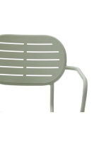 JULIE chair with armrests in galvanized steel choice of color for garden or terrace
