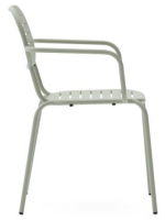 JULIE chaise avec accoudoirs en acier galvanisé choix de couleur pour jardin ou terrasse