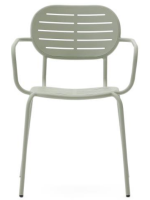 JULIE chair with armrests in galvanized steel choice of color for garden or terrace