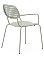 JULIE chair with armrests in galvanized steel choice of color for garden or terrace
